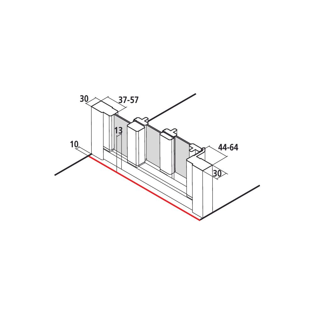 Kermi Duschkabine Ibiza 2000 Gleittür 3T Festfeld ST3 1750x900x30mm ESG Klar 3mm S... KERMI-I2ST3090171PK 4046383182922 (Abb. 4)