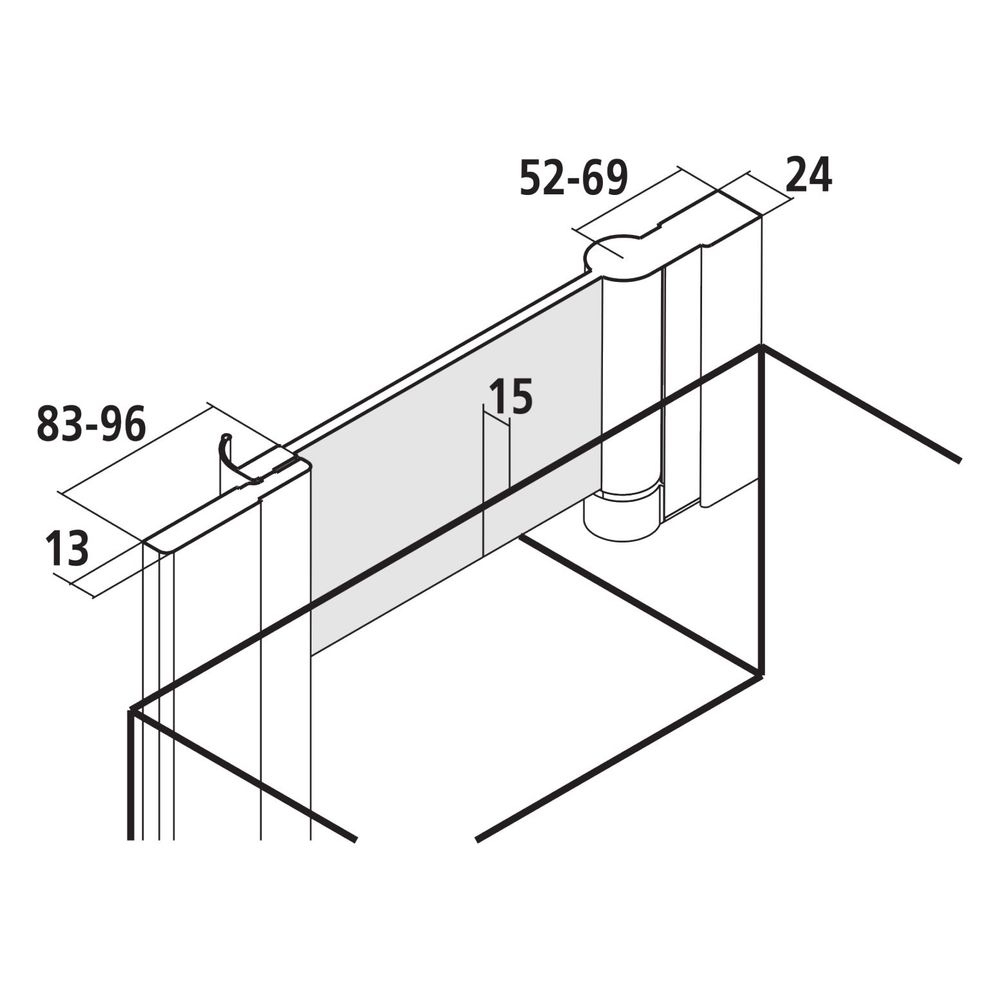 Kermi Seitenwand Ibiza 2000 verkürzt beweglich neben Badewanne TVL 1750x900x24mm E... KERMI-I2TVL090171AK 4046383539443 (Abb. 5)