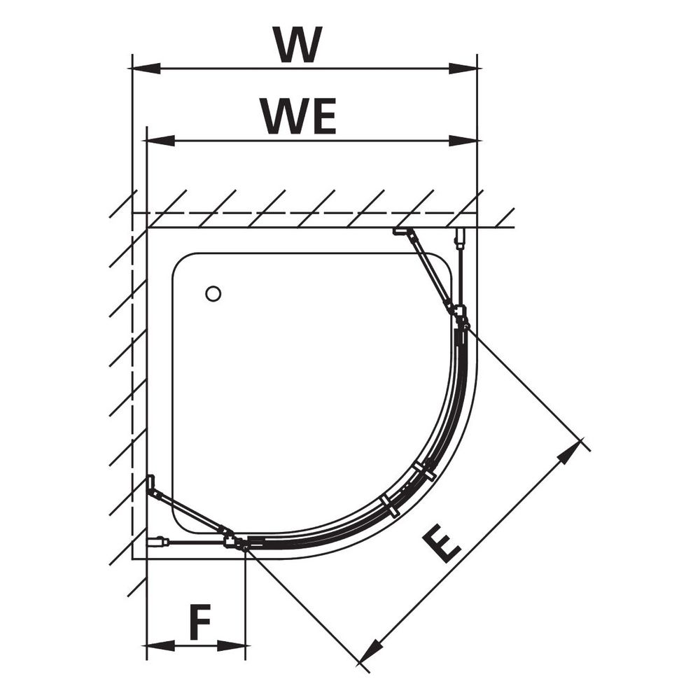 Kermi Duschkabine Liga Viertelkreis Schwingtür Festfeld T55 2000x900x21mm ESG Kla... KERMI-LIT5509020VPK 4051484593409 (Abb. 13)