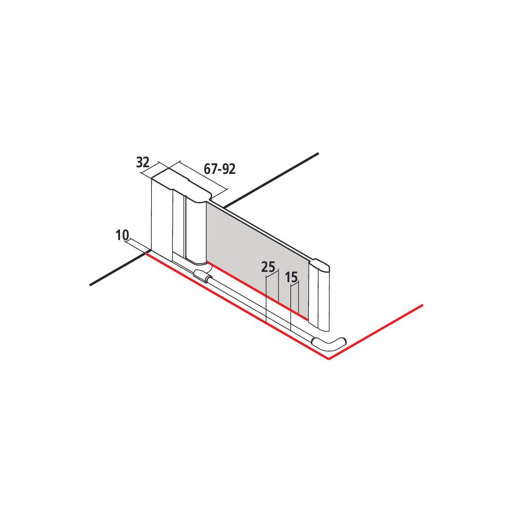 Kermi Duschkabine Liga Eckeinstieg Pendeltür Halbteil 1EL 2000x830x32mm ESG Klar ... KERMI-LI1EL083201AK 4051484433385 (Abb. 12)