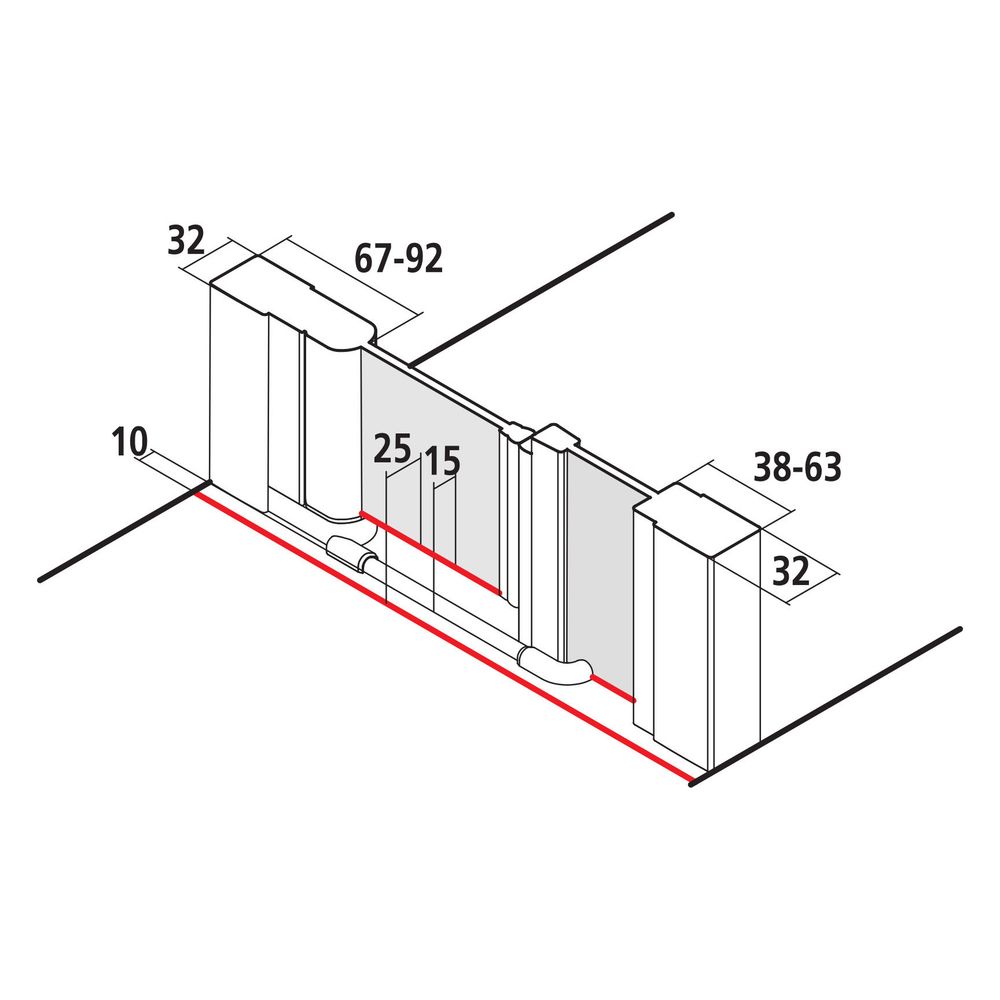 Kermi Duschkabine Liga Pendeltür 1F Festfeld 1OR 2000x1250x32mm ESG Klar 5mm Silb... KERMI-LI1OR12520VAK 4051484655619 (Abb. 14)