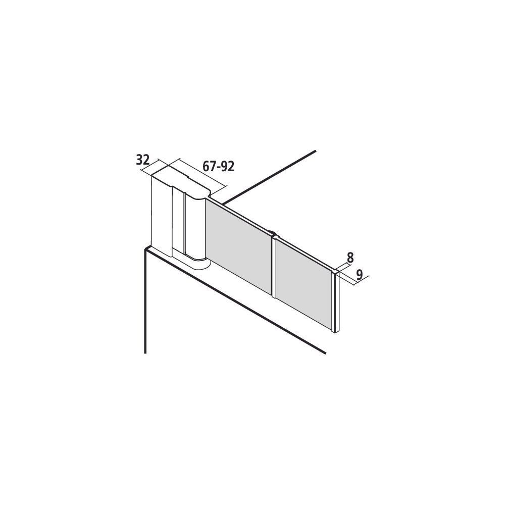 Kermi Badewannenaufsatz Liga Faltwand 2F 2PL 1500x1000x32mm ESG Klar 5mm Silber M... KERMI-LI2PL100151AK 4051484495581 (Abb. 12)