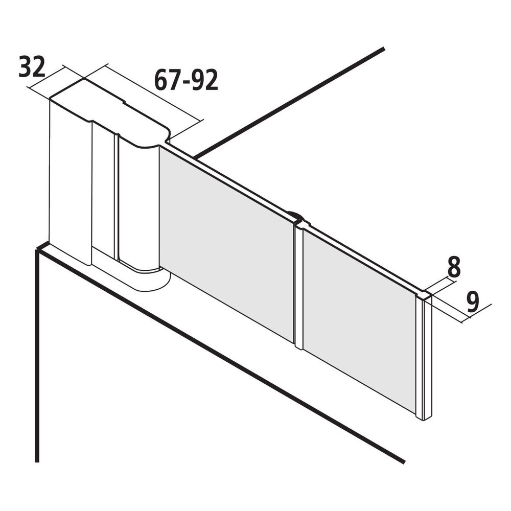 Kermi Badewannenaufsatz Liga Faltwand 2F 2PL 1500x1000x32mm ESG Klar 5mm Silber M... KERMI-LI2PL100151AK 4051484495581 (Abb. 16)