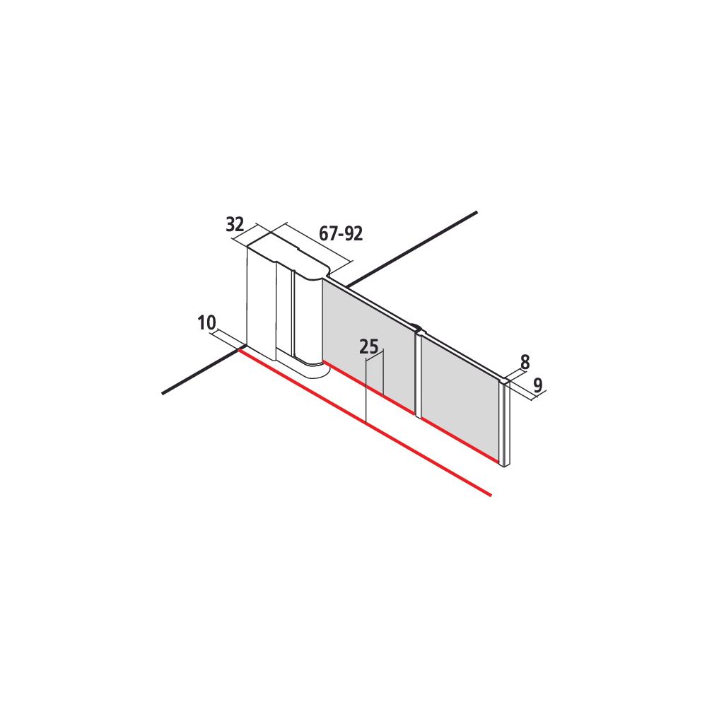 Kermi Walk-In Wall Liga Pendel-Faltür 2YL 2000x1200x32mm ESG Klar 5mm Silber Matt... KERMI-LI2YL120201PK 4051484446958 (Abb. 12)