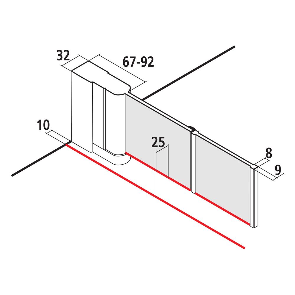 Kermi Walk-In Wall Liga Pendel-Faltür 2YL 2000x1200x32mm ESG Klar 5mm Silber Matt... KERMI-LI2YL120201PK 4051484446958 (Abb. 15)