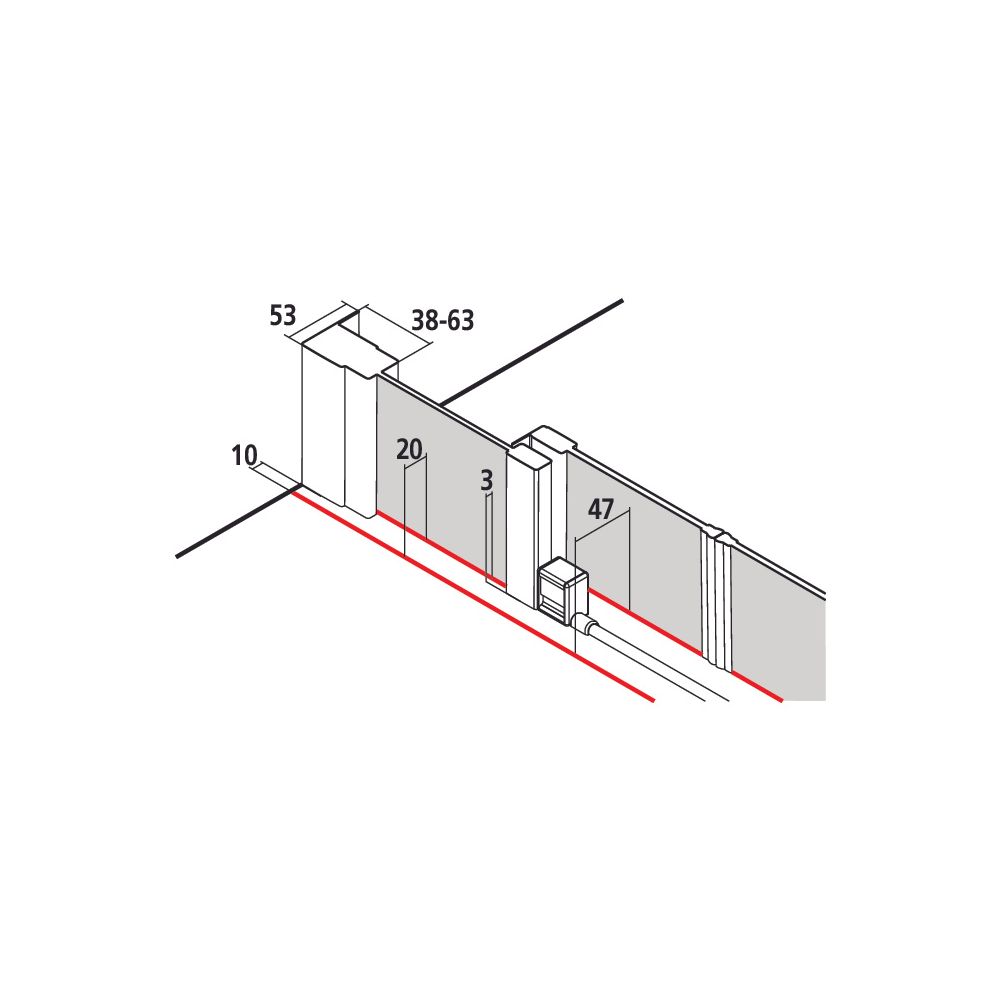 Kermi Duschkabine Liga Gleittür 4T bodenfrei Festfeld D4B 1850x1400x53mm ESG Klar... KERMI-LID4B14018VPK 4051484439547 (Abb. 11)