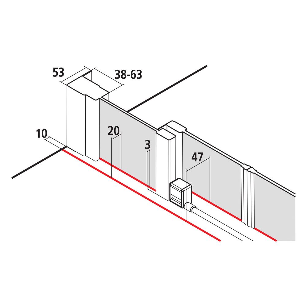 Kermi Duschkabine Liga Gleittür 4T bodenfrei Festfeld D4B 1850x1400x53mm ESG Klar... KERMI-LID4B14018VPK 4051484439547 (Abb. 16)