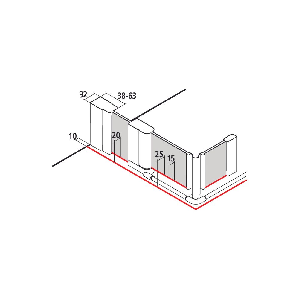Kermi Duschkabine Liga U-Form Pen/Falt. Festfeld F2U 2000x885-910x32mm ESG Klar 5... KERMI-LIF2U093201AK 4051484579229 (Abb. 13)