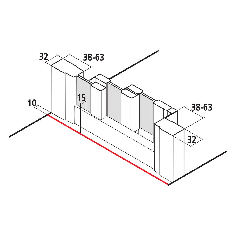 Kermi Duschkabine Liga Gleittür 3T Festfeld G3R 1850x900x32mm ESG Klar 4mm Silber... KERMI-LIG3R090181PK 4051484591337 (Abb. 14)