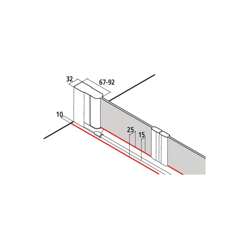 Kermi Duschkabine Liga Pendeltür PTD 2000x900x32mm ESG Klar 4mm Silber Mattglanz ... KERMI-LIPTD090201AK 4051484409595 (Abb. 13)