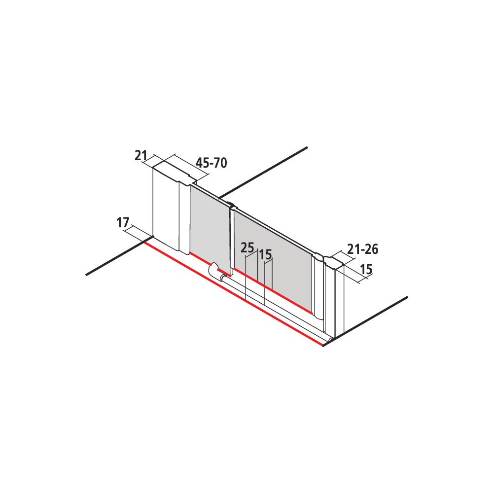Kermi Duschkabine Liga Schwingtür mit Festfeld SFL 2000x750x21mm ESG Klar 5mm Sil... KERMI-LISFL07520VPK 4051484591900 (Abb. 11)