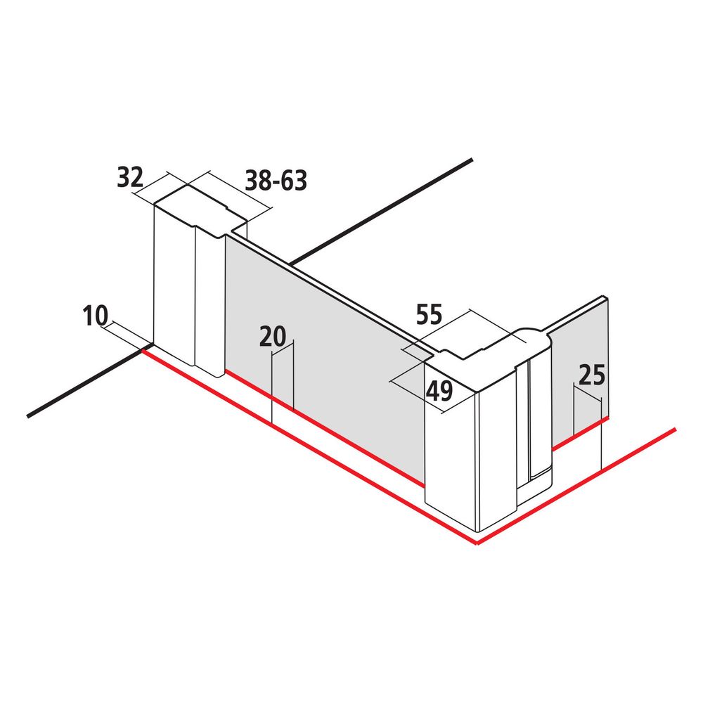 Kermi Walk-In Wall Liga beweglich Flügel T1R 2000x1200x32mm ESG Klar 5mm Silber M... KERMI-LIT1R120201PK 4051484467670 (Abb. 13)