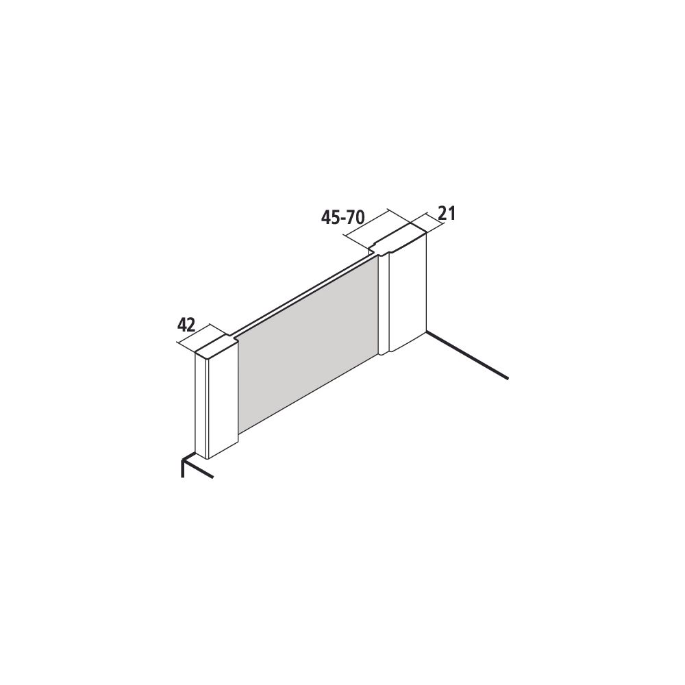 Kermi Seitenwand Liga verkürzt für Badewannen TVD 1600x750x21mm ESG Klar 5mm Silbe... KERMI-LITVD075161AK 4051484409915 (Abb. 3)