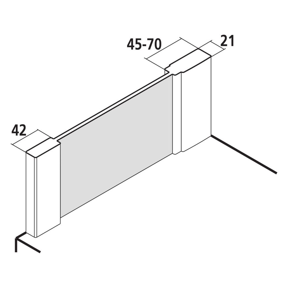 Kermi Seitenwand Liga verkürzt für Badewannen TVD 1600x750x21mm ESG Klar 5mm Silbe... KERMI-LITVD075161AK 4051484409915 (Abb. 7)