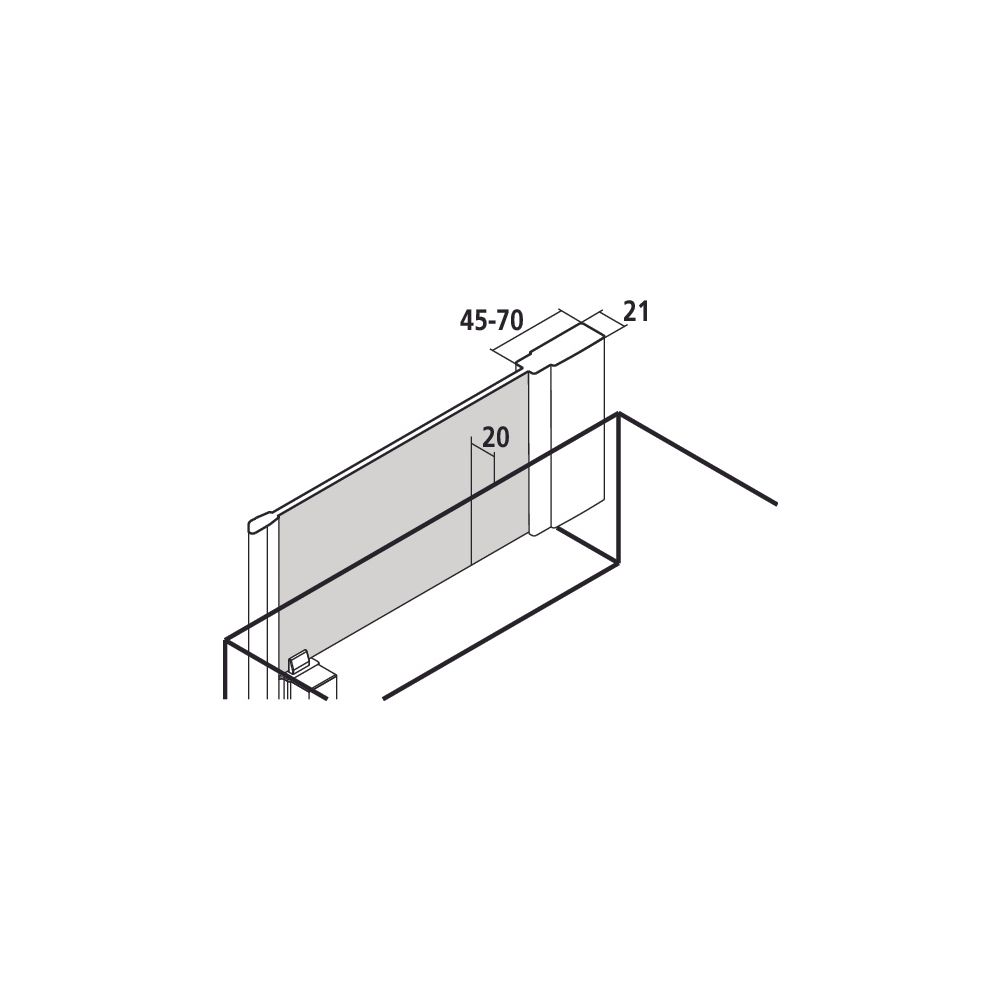 Kermi Seitenwand Liga verkürzt neben Badewanne TVP 1750x750x21mm ESG Klar 5mm Silb... KERMI-LITVP07517VPK 4051484593447 (Abb. 3)