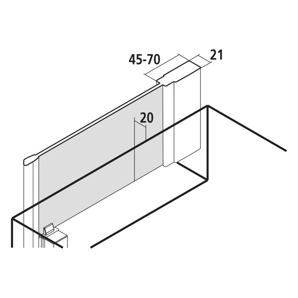 Kermi Seitenwand Liga verkürzt neben Badewanne TVP 1750x750x21mm ESG Klar 5mm Silb... KERMI-LITVP07517VPK 4051484593447 (Abb. 5)