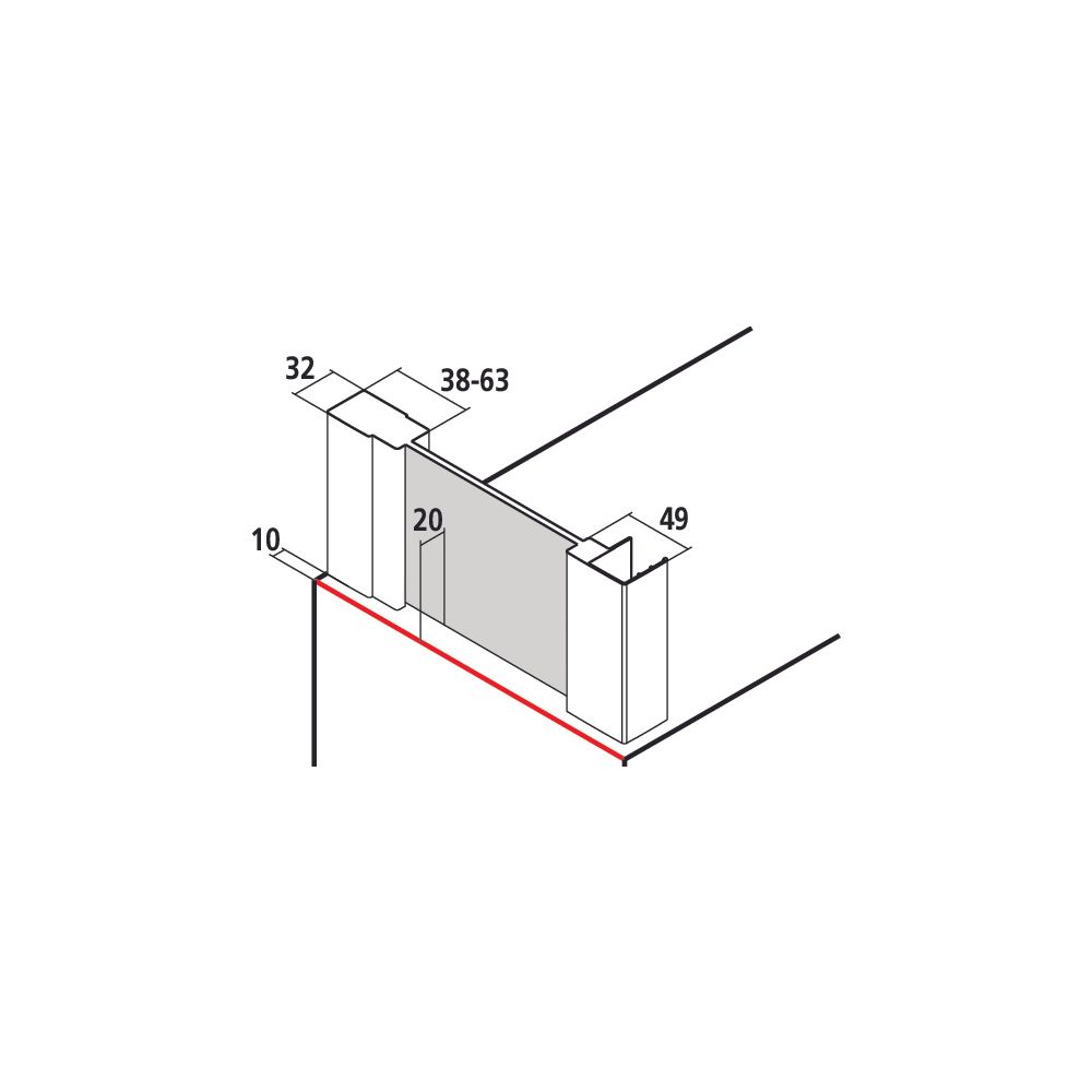 Kermi Seitenwand Liga TWD 2000x900x32mm ESG Klar 5mm Silber Mattglanz Anschlag lin... KERMI-LITWD090201AK 4051484410393 (Abb. 2)