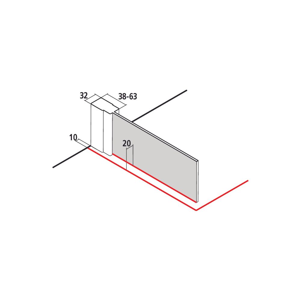 Kermi Walk-In Wall Liga TWF 1850x800x32mm ESG Klar 5mm Silber Mattglanz Anschlag l... KERMI-LITWF080181AK 4051484467786 (Abb. 5)