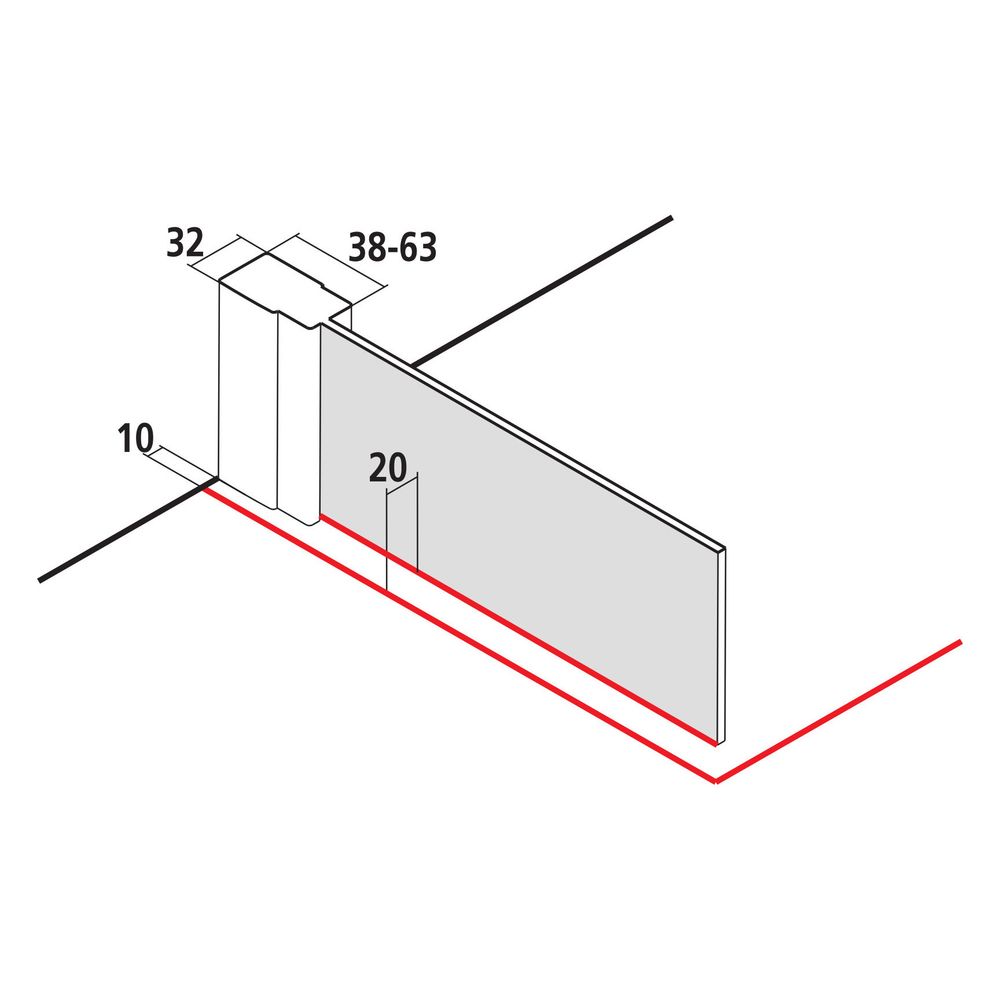 Kermi Walk-In Wall Liga TWF 1850x800x32mm ESG Klar 5mm Silber Mattglanz Anschlag ... KERMI-LITWF080181AK 4051484467786 (Abb. 10)