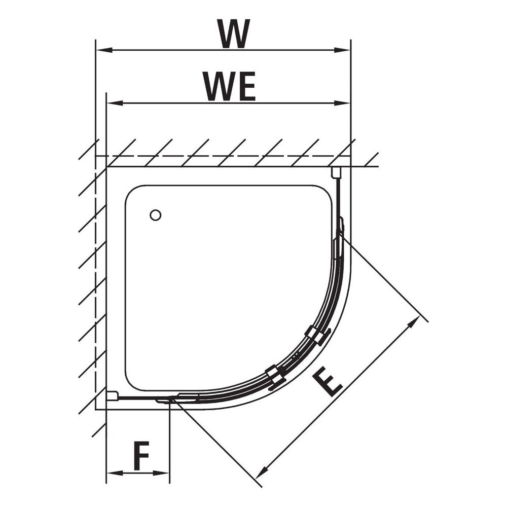 Kermi Duschkabine Mena Viertelkreis Pendel Festfeld P50 2000x900x33mm ESG Klar 6mm... KERMI-MEP50090203AK 4051484891307 (Abb. 4)