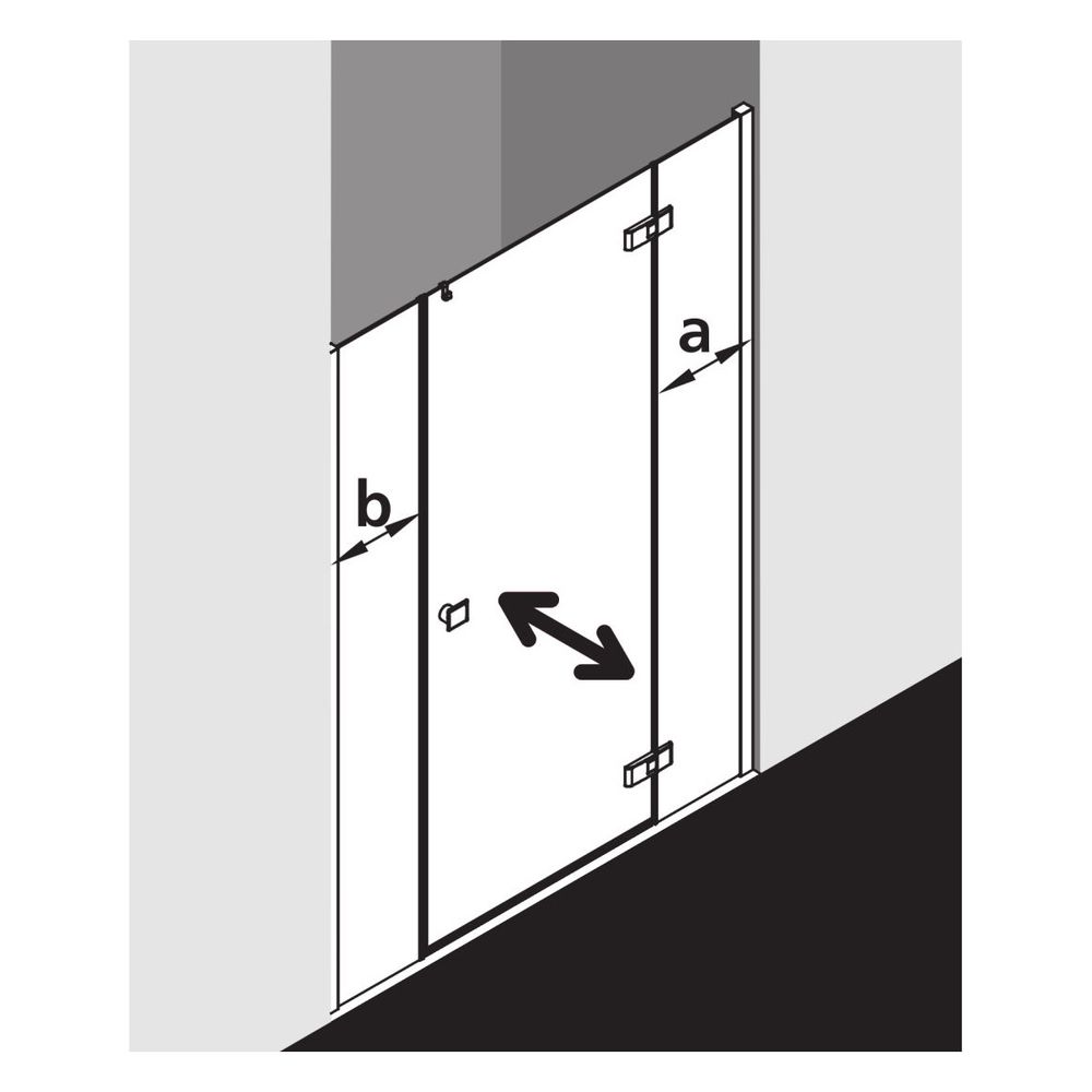 Kermi Duschkabine Mena Pendeltür 1F mit Festfeld 1HR 2000x1700x33mm ESG SR Opaco 6... KERMI-ME1HR17020VYK 4051484890454 (Abb. 5)