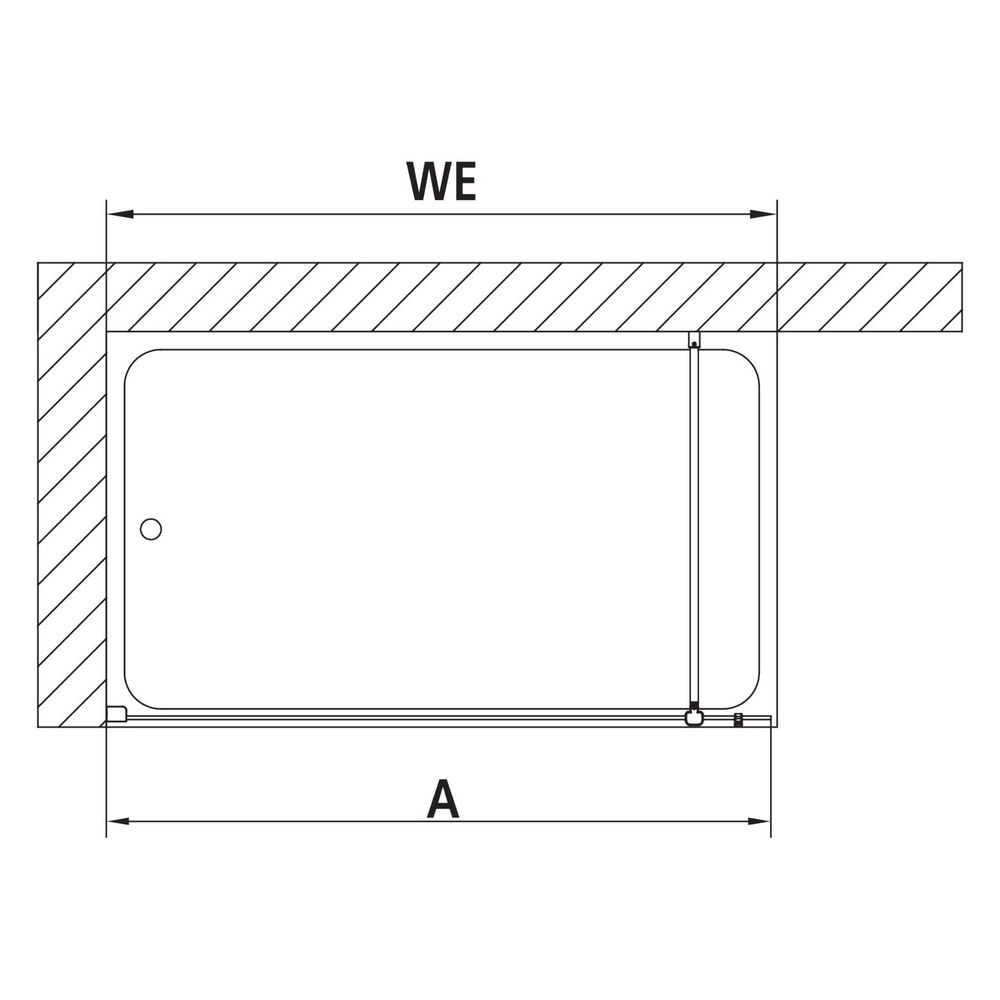 Kermi Walk-In Wall Mena TWF 2000x900x33mm ESG Klar 8mm Schwarz Soft Anschlag links... KERMI-METWF090203AK 4051484867500 (Abb. 8)