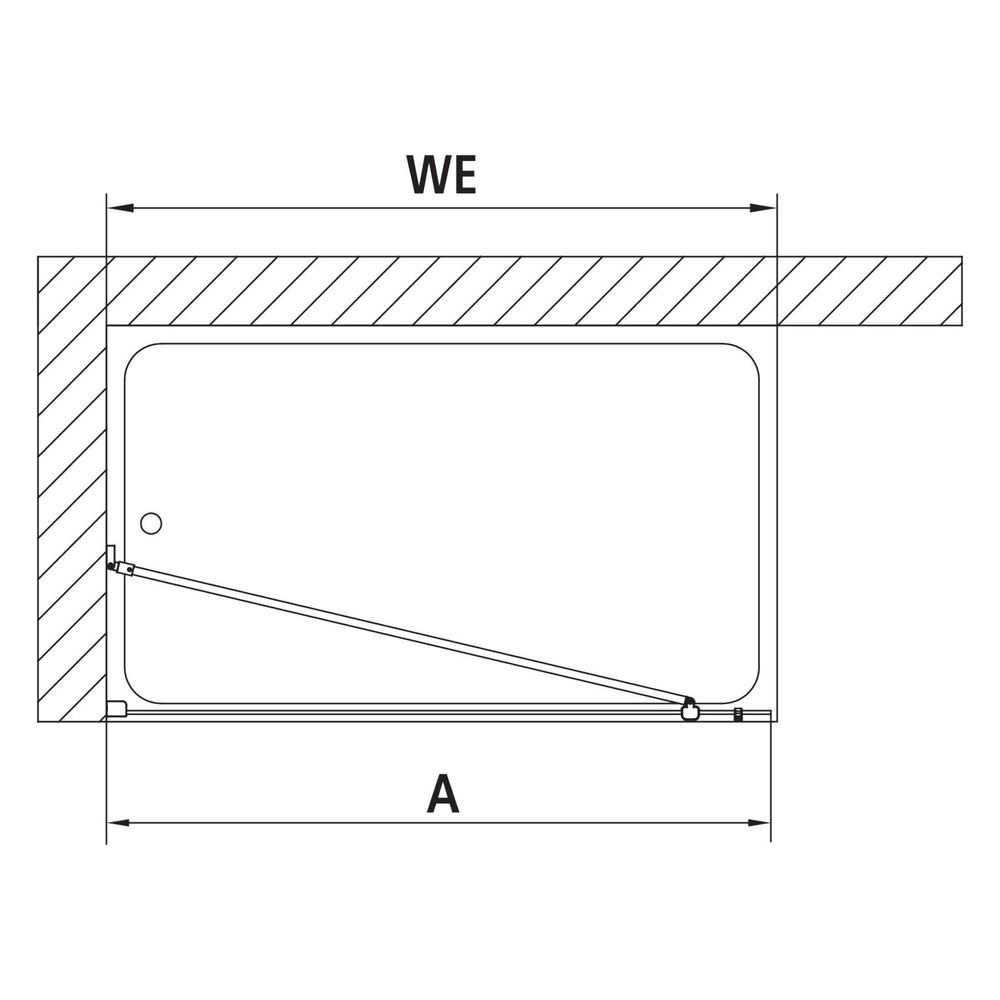 Kermi Walk-In Wall Mena TWG 2000x800x33mm ESG Klar 8mm Silber Hochglanz Anschlag l... KERMI-METWG08020VAK 4051484868286 (Abb. 8)