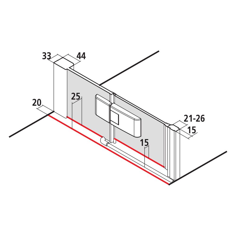 Kermi Duschkabine Mena Pendeltür 1F mit Festfeld 1FL 2000x800x33mm ESG Klar 6mm Si... KERMI-ME1FL08020VAK 4051484860846 (Abb. 4)
