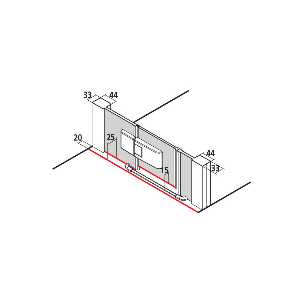 Kermi Duschkabine Mena Pendeltür 1F mit Festfeld 1HL 2000x1100x33mm ESG SR Opaco 6... KERMI-ME1HL11020VYK 4051484888772 (Abb. 3)