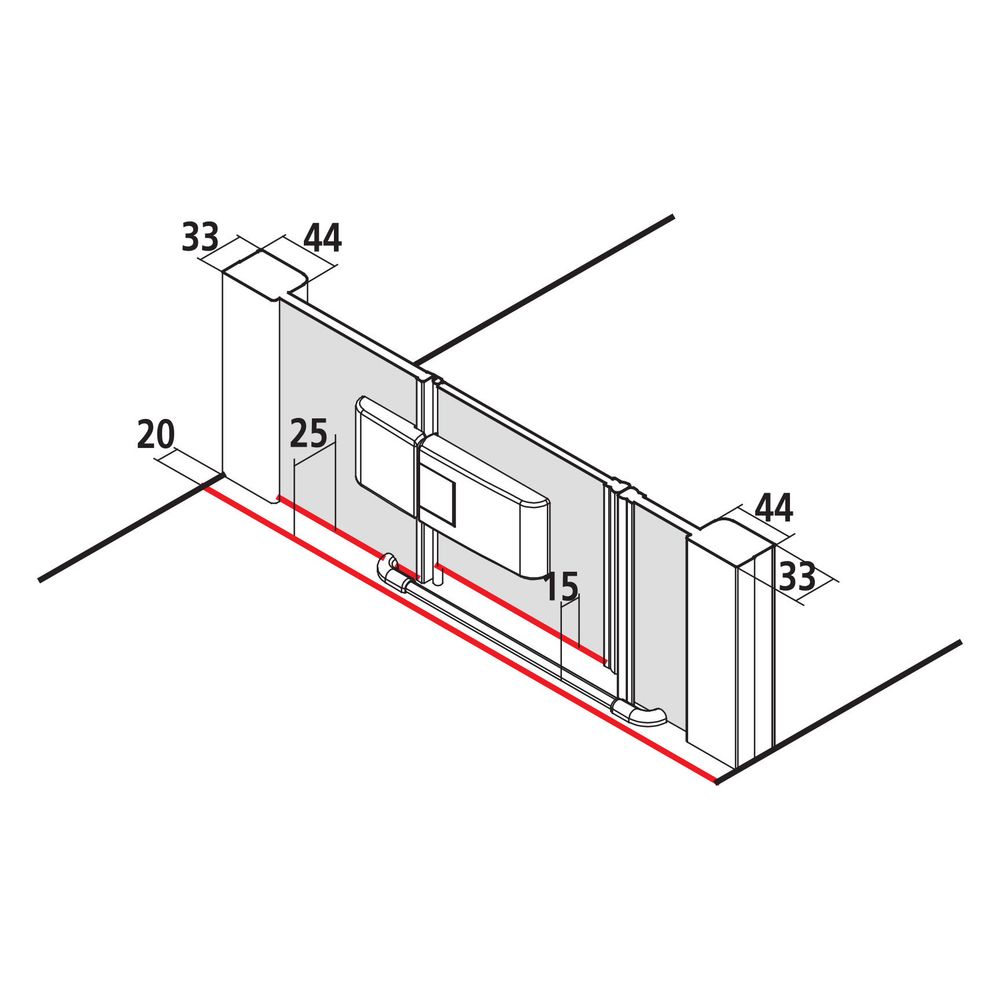 Kermi Duschkabine Mena Pendeltür 1F mit Festfeld 1HL 2000x1100x33mm ESG SR Opaco 6... KERMI-ME1HL11020VYK 4051484888772 (Abb. 6)