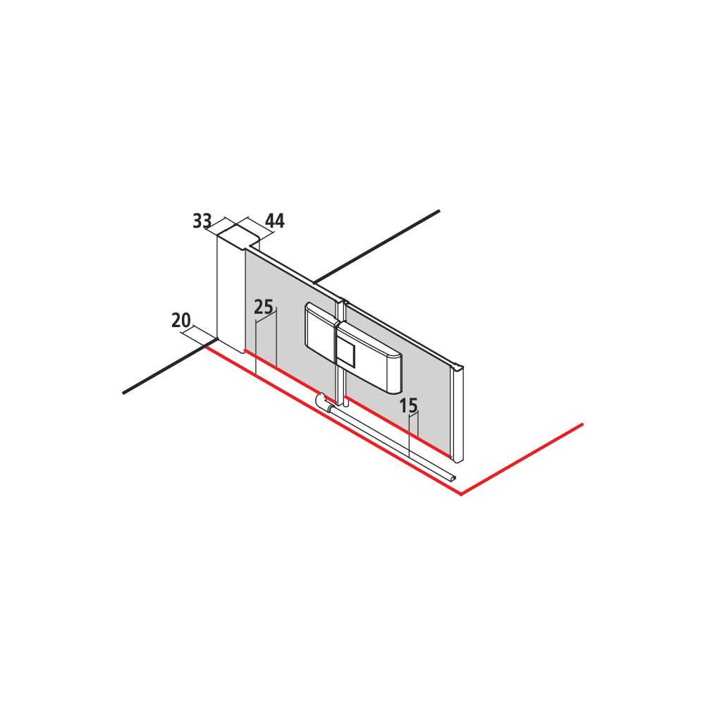 Kermi Duschkabine Mena Pendeltür 1F mit Festfeld 1NR 2000x800x33mm ESG Klar 6mm S... KERMI-ME1NR080203PK 4051484862611 (Abb. 10)