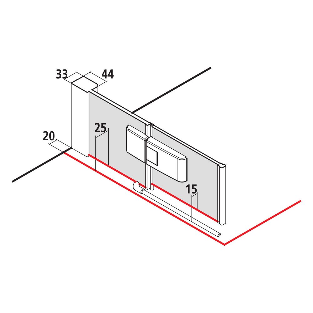 Kermi Duschkabine Mena Pendeltür 1F mit Festfeld 1NR 2000x800x33mm ESG Klar 6mm S... KERMI-ME1NR080203PK 4051484862611 (Abb. 14)