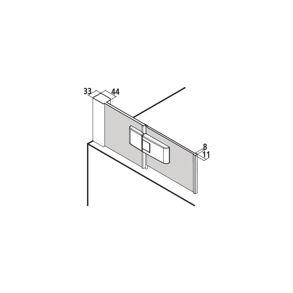 Kermi Duschkabine Mena Pendelflügel mit Festfeld DTL 1500x1000x33mm ESG Klar 6mm S... KERMI-MEDTL100153AK 4051484890829 (Abb. 3)