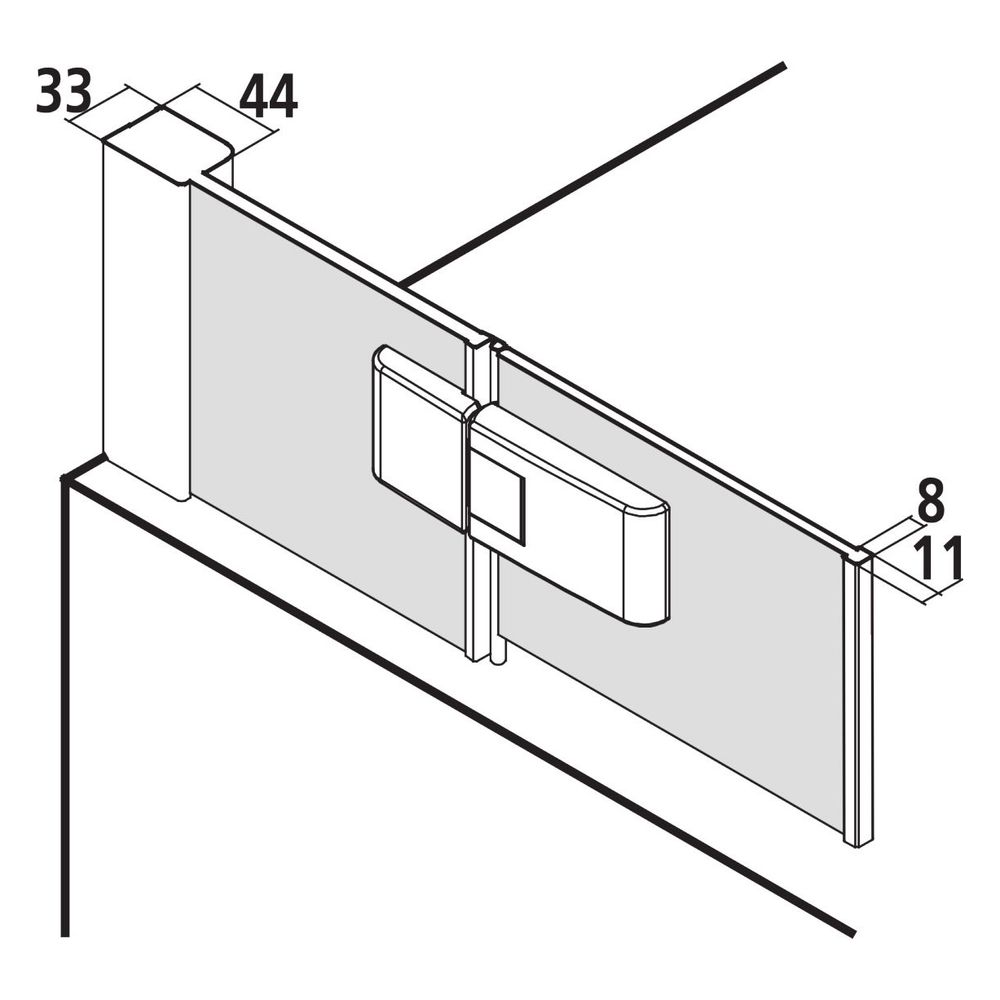 Kermi Duschkabine Mena Pendelflügel mit Festfeld DTL 1500x1000x33mm ESG Klar 6mm S... KERMI-MEDTL100153AK 4051484890829 (Abb. 4)