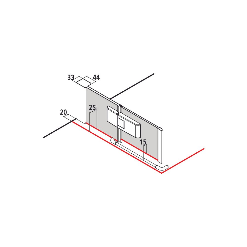 Kermi Duschkabine Mena Eckeinstieg 2T Pendel-Falttür Festfeld Halbteil EPL 2000x83... KERMI-MEEPL08320VPK 4051484863755 (Abb. 2)