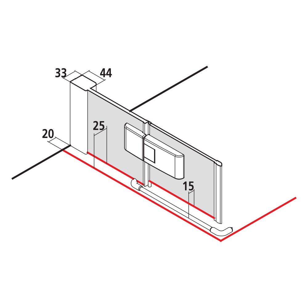 Kermi Duschkabine Mena Eckeinstieg 2T Pendel-Falttür Festfeld Halbteil EPL 2000x83... KERMI-MEEPL08320VPK 4051484863755 (Abb. 4)