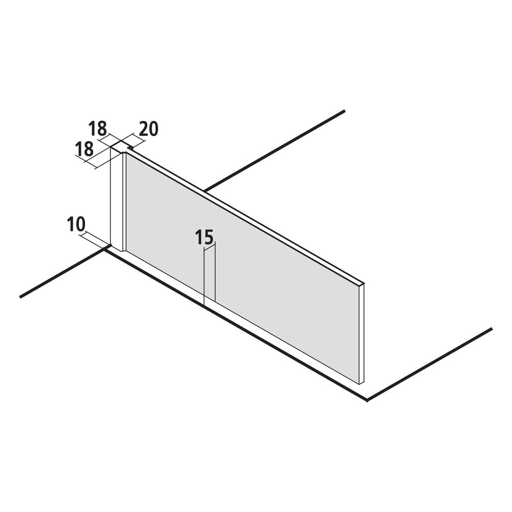 Kermi Walk-In Wall Mena TPF 2000x900x18mm ESG Klar 8mm Silber Hochglanz Anschlag l... KERMI-METPF09020VPK 4051484865797 (Abb. 9)