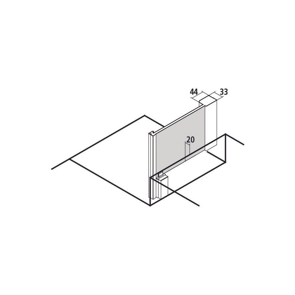 Kermi Seitenwand Mena verkürzt neben Badewanne TVP 1750x800x33mm ESG Klar 8mm Silb... KERMI-METVP08017VPK 4051484867234 (Abb. 5)