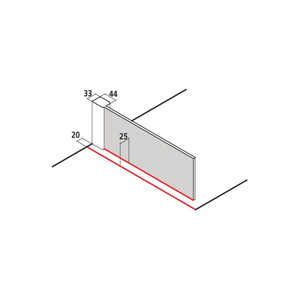Kermi Walk-In Wall Mena TWF 2000x900x33mm ESG Klar 8mm Schwarz Soft Anschlag links... KERMI-METWF090203AK 4051484867500 (Abb. 7)