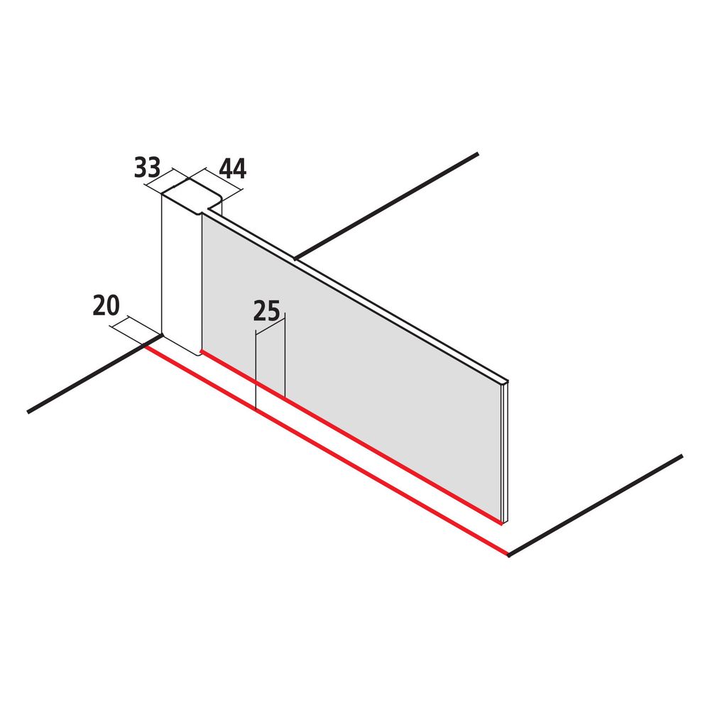 Kermi Walk-In Wall Mena TWF 2000x900x33mm ESG Klar 8mm Schwarz Soft Anschlag links... KERMI-METWF090203AK 4051484867500 (Abb. 9)