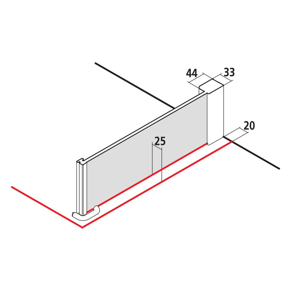 Kermi Seitenwand Mena TWP 2000x1000x33mm ESG Klar 8mm Schwarz Soft Anschlag links... KERMI-METWP100203AK 4051484869184 (Abb. 12)