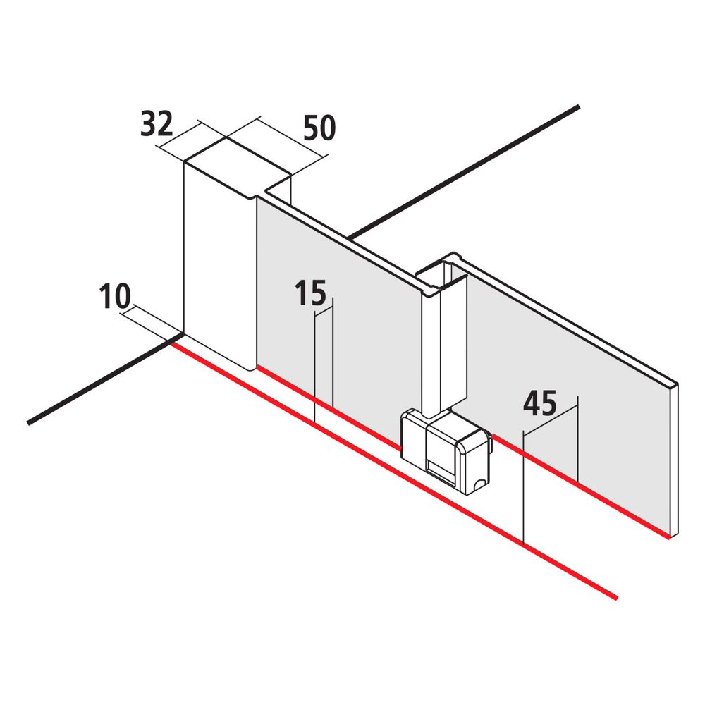 Kermi Walk-In Wall Nica Gleittürsegment J2L 2000x1400x32mm ESG Klar 6mm Silber Hoc... KERMI-NIJ2L14020VPK 4051484572442 (Abb. 6)