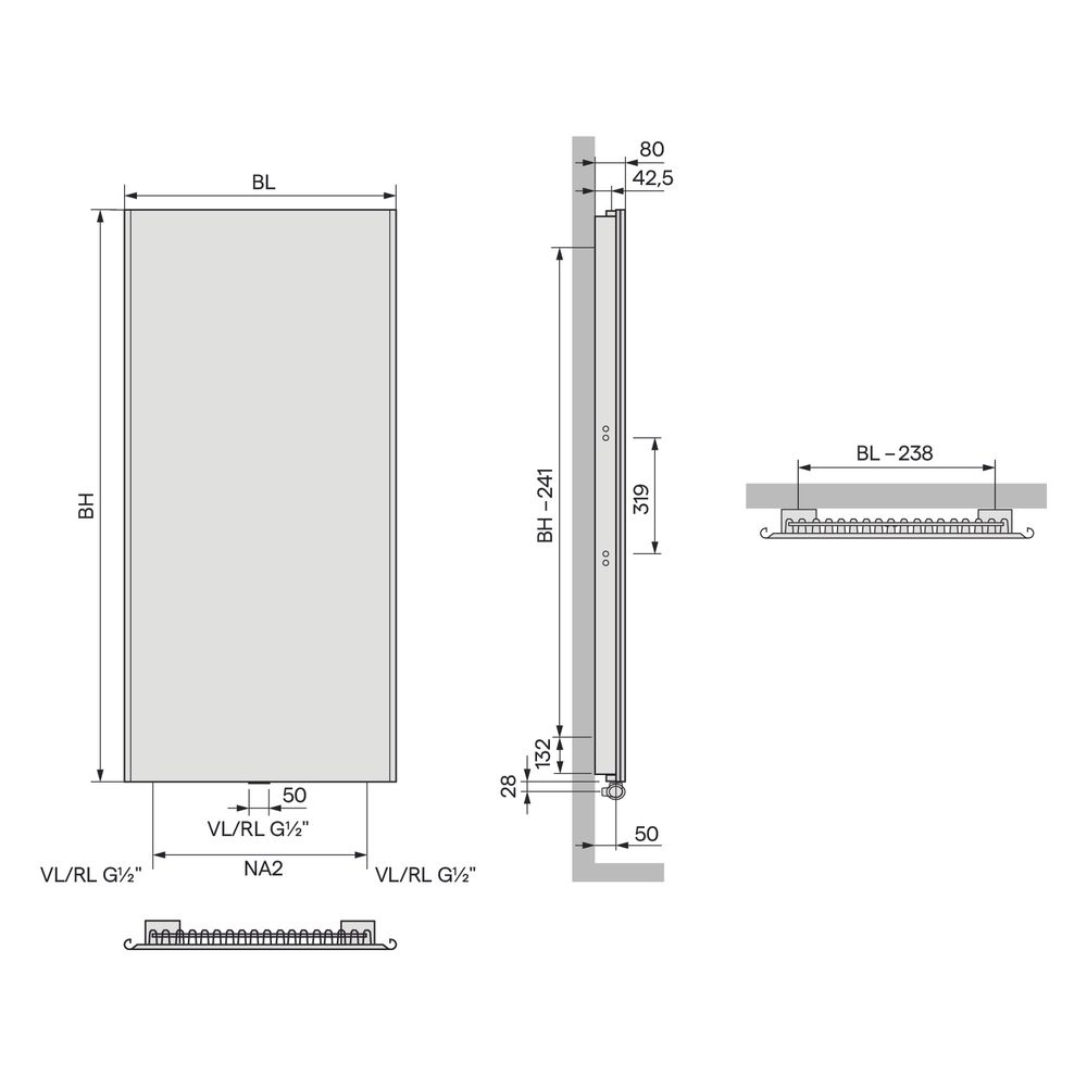 Kermi Niva Soft Designheizkörper vertikal Typ 11 1820x80x540mm, 1128W bei 75/65/... KERMI-D8N1R18500308XK 4063769629420 (Abb. 6)