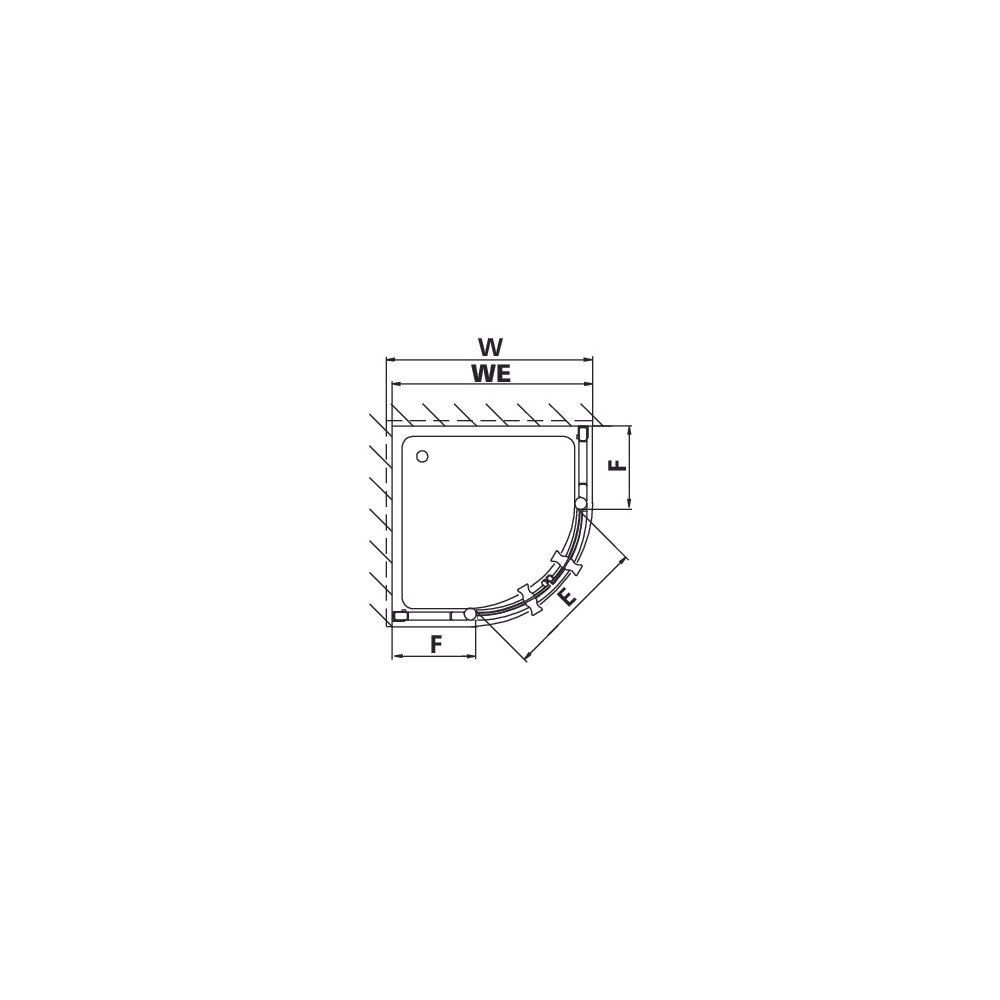 Kermi Duschkabine Nova 2000 Viertelkreis Pendel Festfeld P53 1850x900x24mm Kerolan... KERMI-N2P530901811K 4046383221461 (Abb. 2)