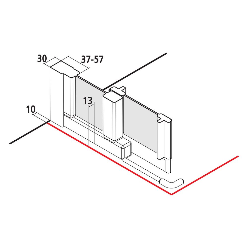 Kermi Duschkabine Nova 2000 Eckeinstieg 2T Gleitür bodenfrei Halbteil E2L 2000x160... KERMI-NME2L1602011K 4046383231354 (Abb. 4)
