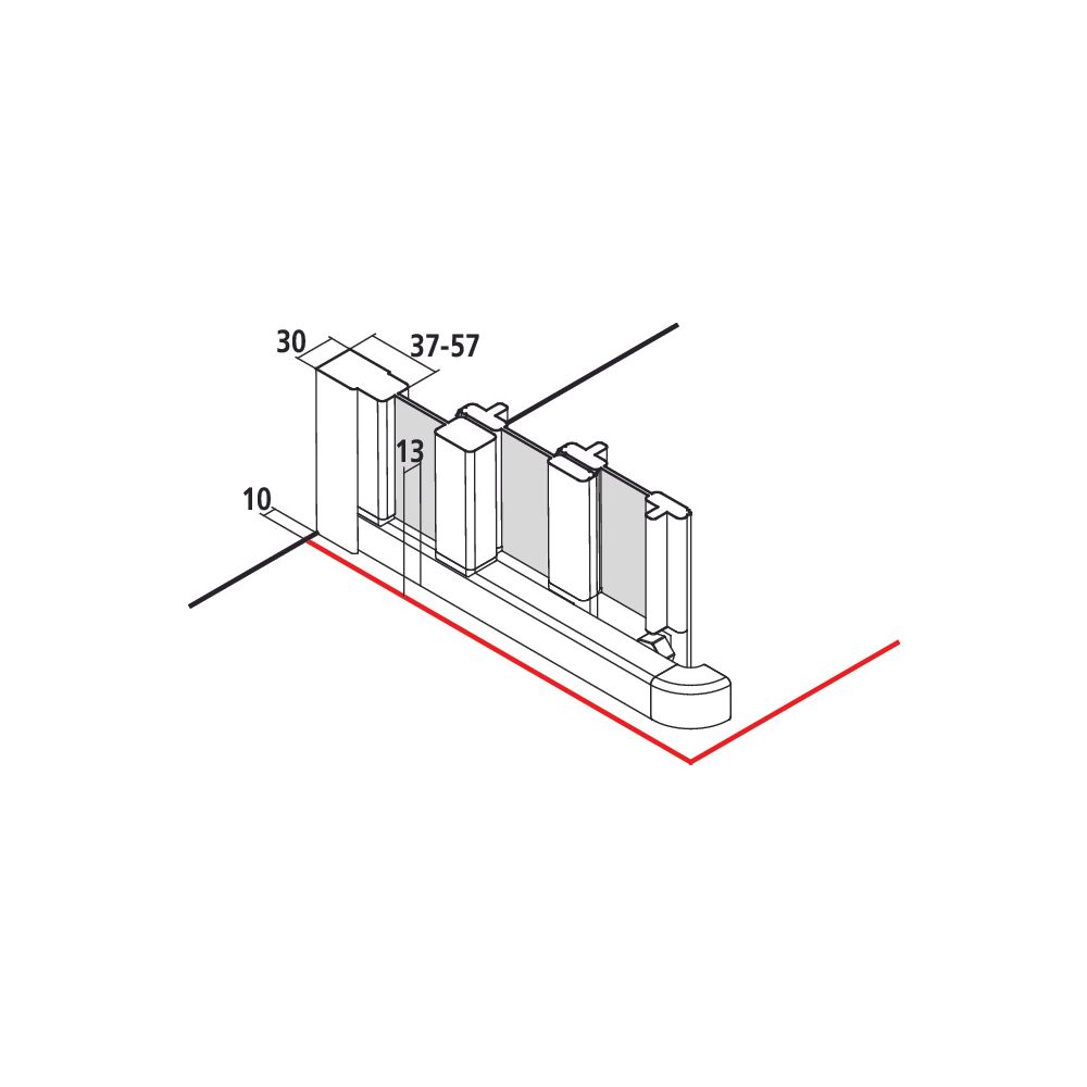 Kermi Duschkabine Nova 2000 Eckeinstieg 3T Gleittür Halbteil ED3 1850x800x30mm Ker... KERMI-N2ED30801811K 4046383214173 (Abb. 2)