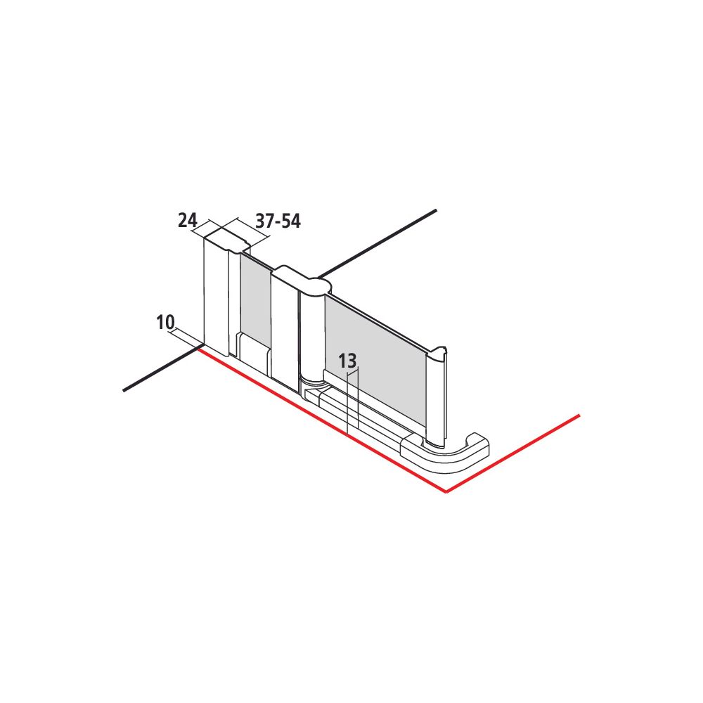 Kermi Duschkabine Nova 2000 Eckeinstieg 2T Pendel-Fal. Festfeld Halbteil ESL 1850x... KERMI-N2ESL0901811K 4046383216177 (Abb. 2)