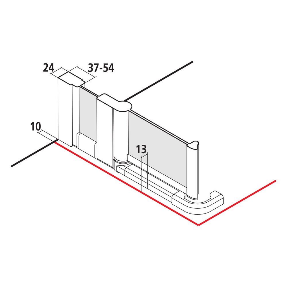 Kermi Duschkabine Nova 2000 Eckeinstieg 2T Pendel-Fal. Festfeld Halbteil ESL 1850x... KERMI-N2ESL0901811K 4046383216177 (Abb. 4)