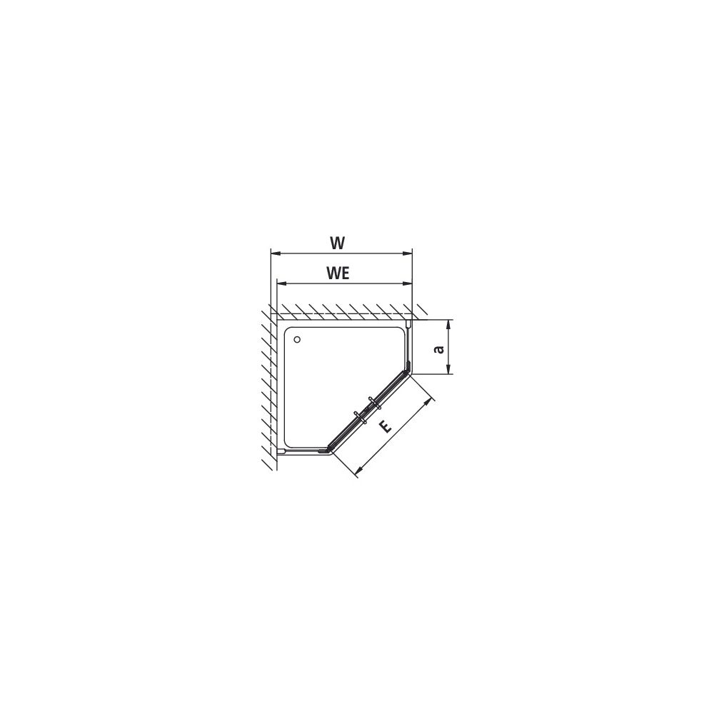 Kermi Duschkabine Pasa XP Fünfeck Pendeltür Festfeld F40 1850x900x31mm ESG Klar 8m... KERMI-PXF4009018VPK 4046383919610 (Abb. 5)