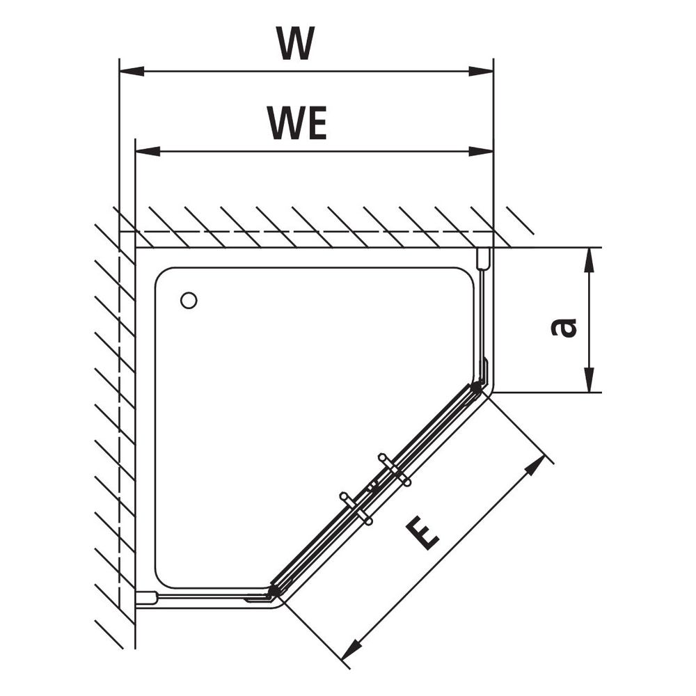Kermi Duschkabine Pasa XP Fünfeck Pendeltür Festfeld F40 1850x900x31mm ESG Klar 8m... KERMI-PXF4009018VPK 4046383919610 (Abb. 9)
